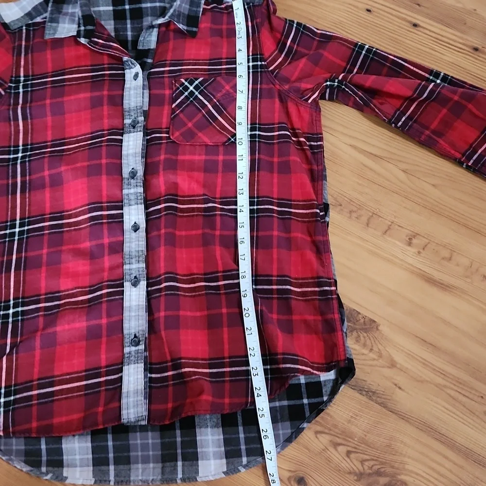 Eddie Bauer Red, Black and Gray Plaid Shirt - Picture 10 of 13